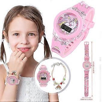 Enfants Licorne Digital Watch Rainbow Digital Watch avec bracelet réglable filles cadeaux