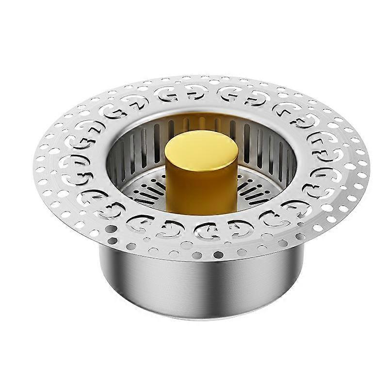 Kitchen Sink Strainer Filter, Stainless Steel Universal Bouncing Drain Plug Filter For Kitchen Sinks