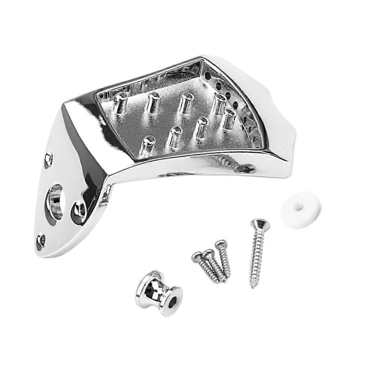 Metal Mandolin Tailpiece Replacement Set with Enhanced Sound Resonance and Easy String Loading