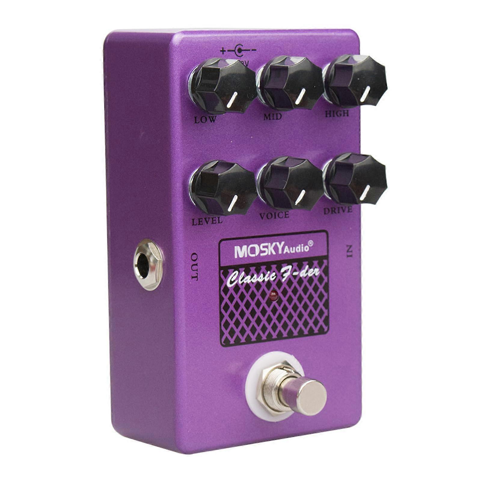 Purple Classic Guitar Effect Pedal with True Bypass Speaker Simulation