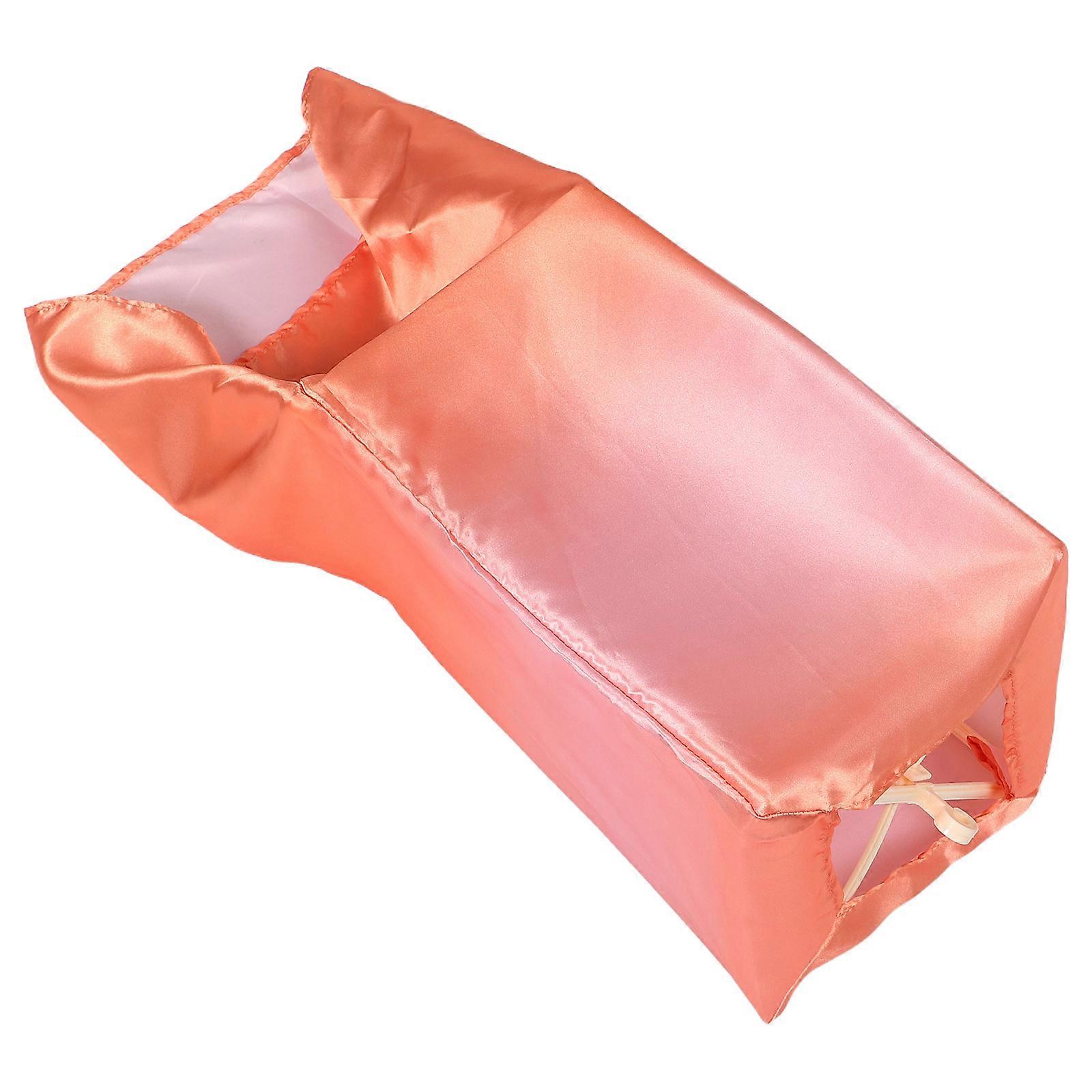 Korean Style Rectangular Fabric Lantern for Hanging Decor in Orange