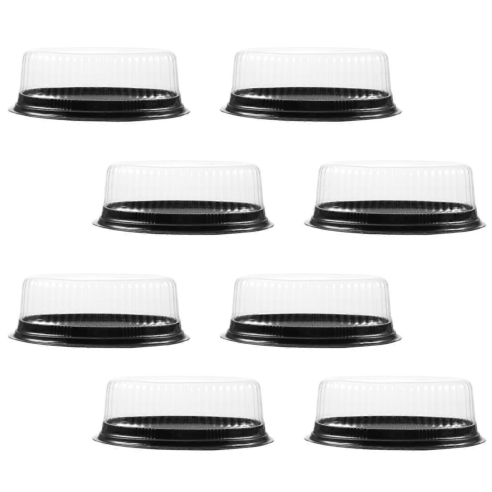 Cake Container Black Plastic Box for Food Storage 10Pcs
