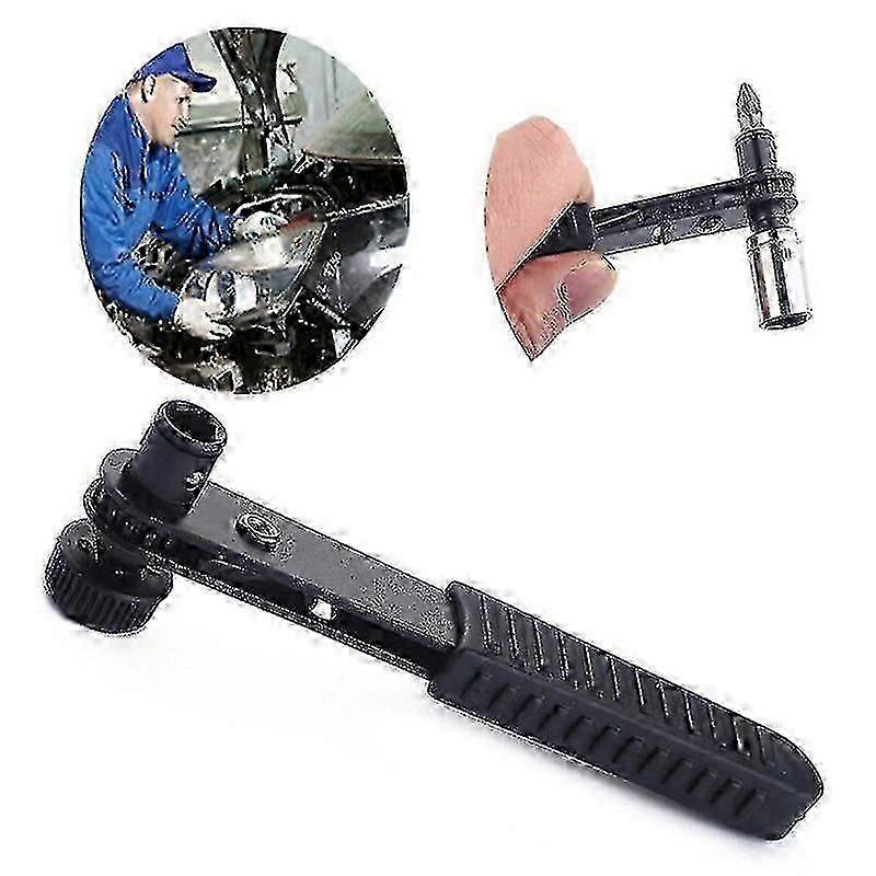 1pc Mini Ratchet Socket Wrench 1/4 Hexagonal Bidirectional Torque Rod Adjustable Fast Repair Tools