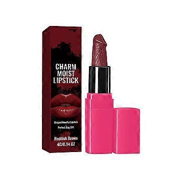 Charm Moist Reddish Brown Novelty Lipstick 4g, Funny Mushroom Design Gag Gift, Moisturizing Funny Lipstick for White Elephant, Secret Santa & Birthday