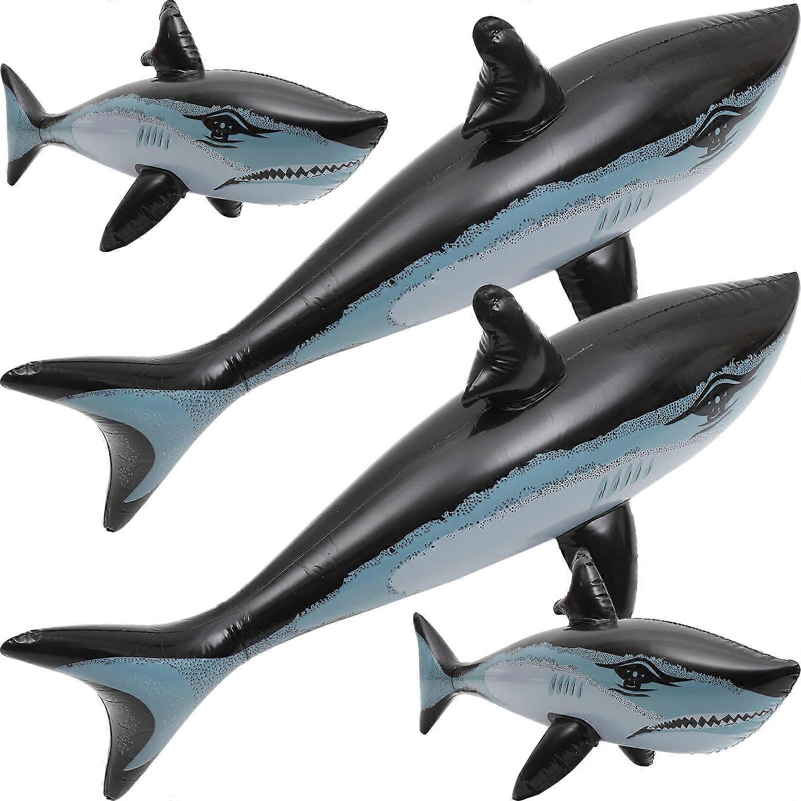 PVC Inflatable Shark 4Pcs Floating Shark Playthings for Pool Use