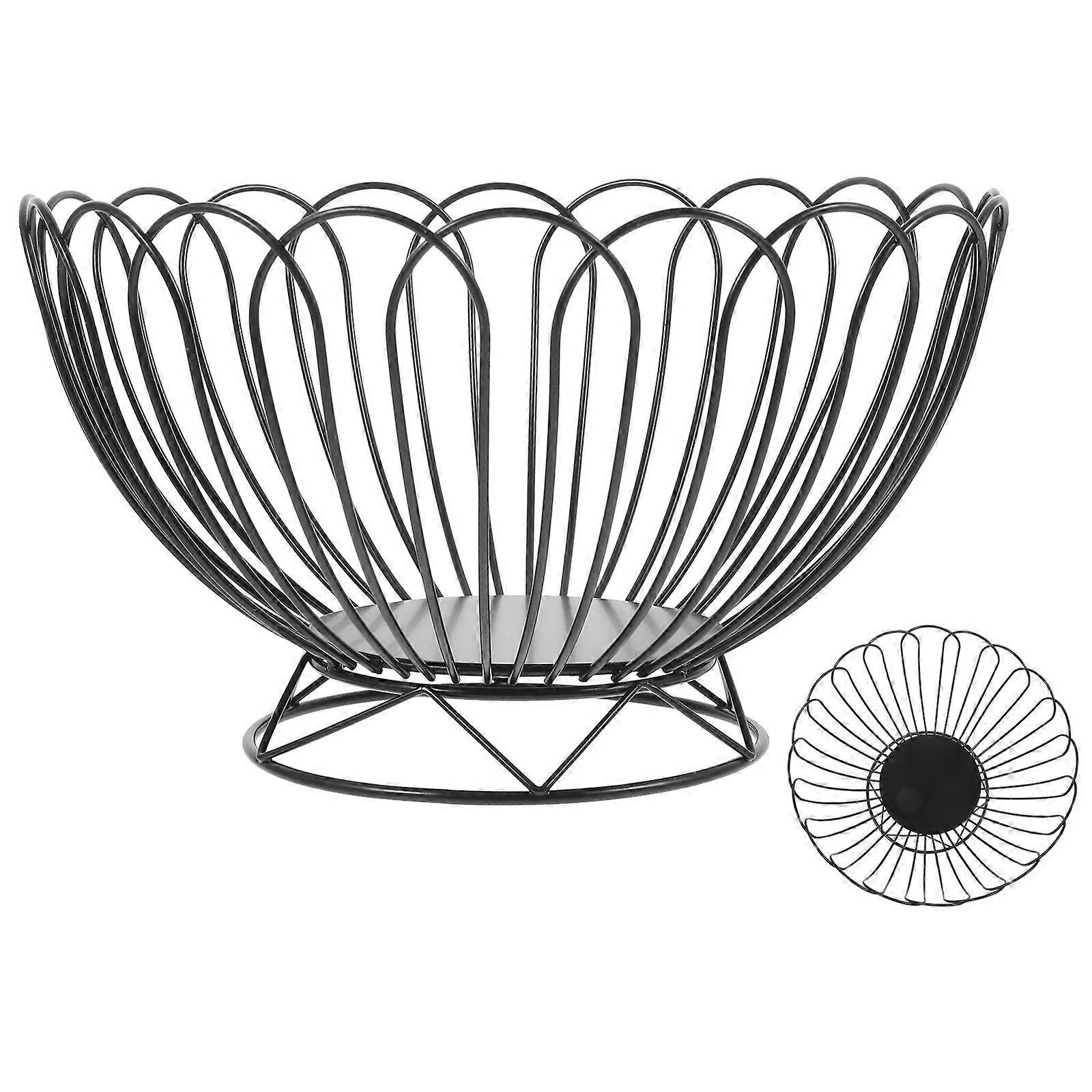 Bread Serving Basket Metal Storage Basket Fruit Snack Storage Rustic Style 1Set