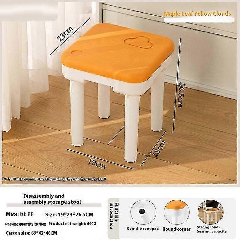 Adjustable Anti-Slip Plastic Low Stool Compact Shoe Changing Bench with Storage,x