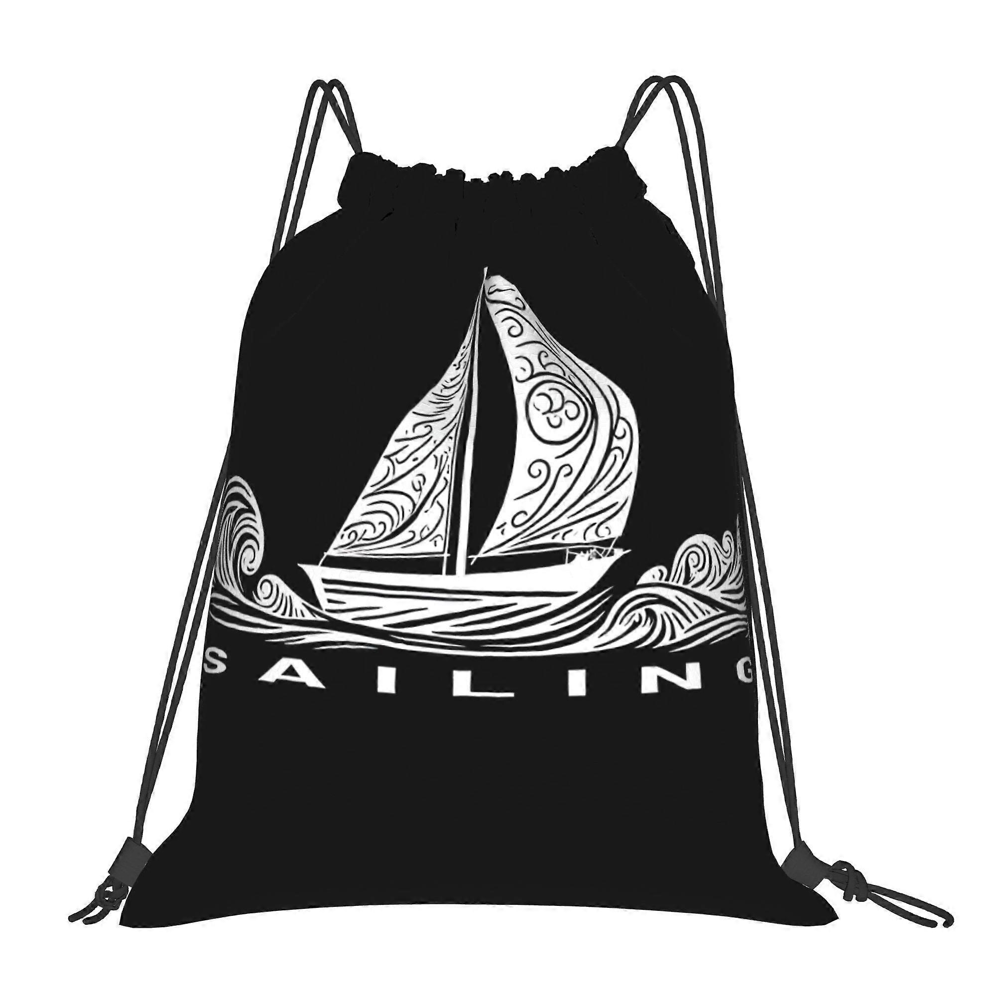 1pc sport backpack Sailing A Nautical Drawstring Backpack-Cqazw