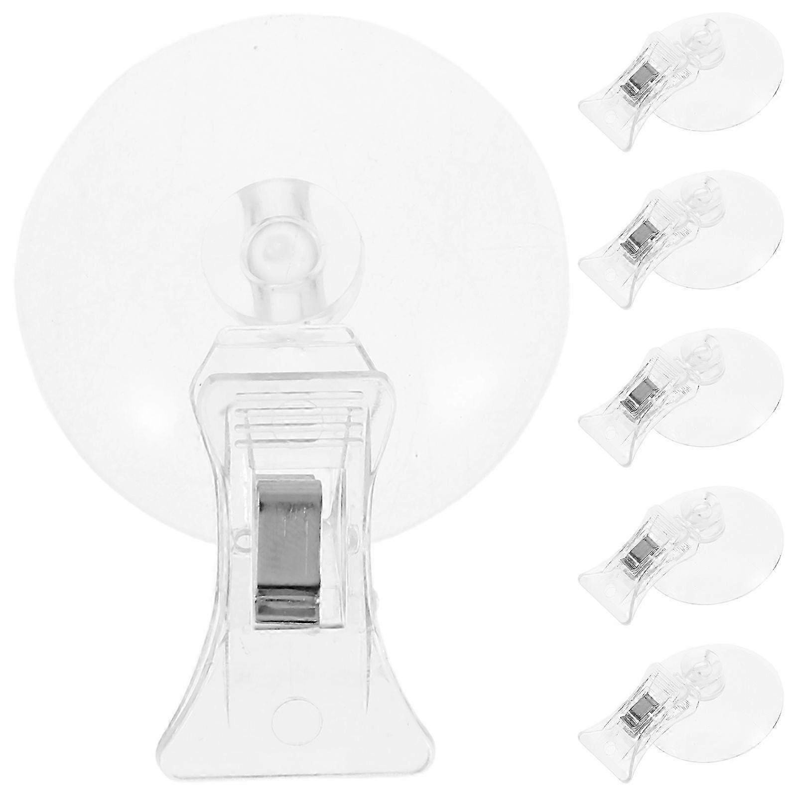 6pcs Practical Suction Cup Clips compatible with Supermarket Advertising Use Strong Suction Hooks compatible with Windows Multi-Function Plastic Clips