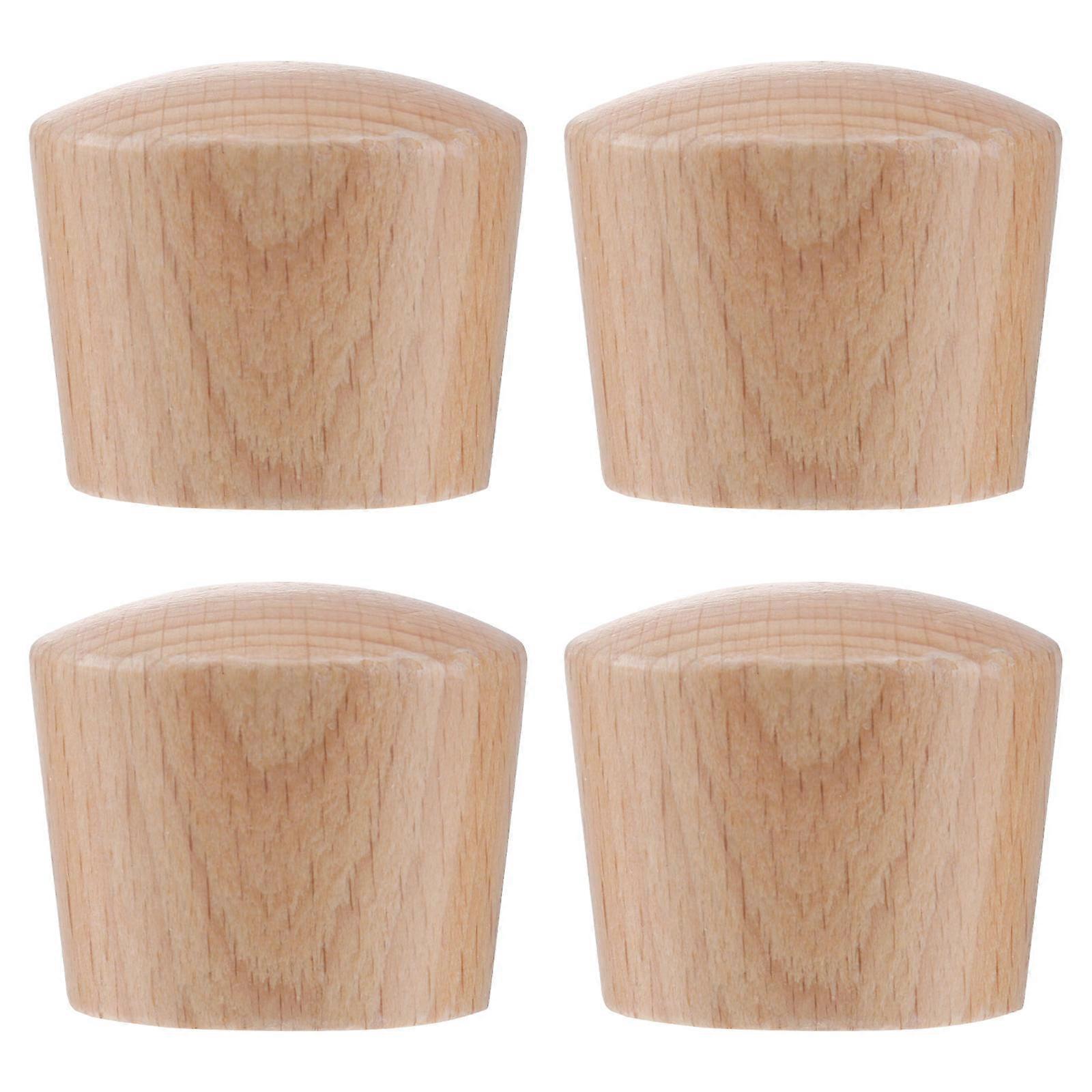 Pot Lid Knobs Wooden Pot Lid Handle Replacement 4Pcs for Kitchen Use