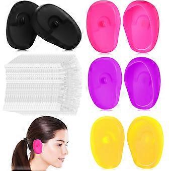 Ear Covers Silicone Ear Caps for Hair Dye Shield 4Pairs Reusable Assorted Color