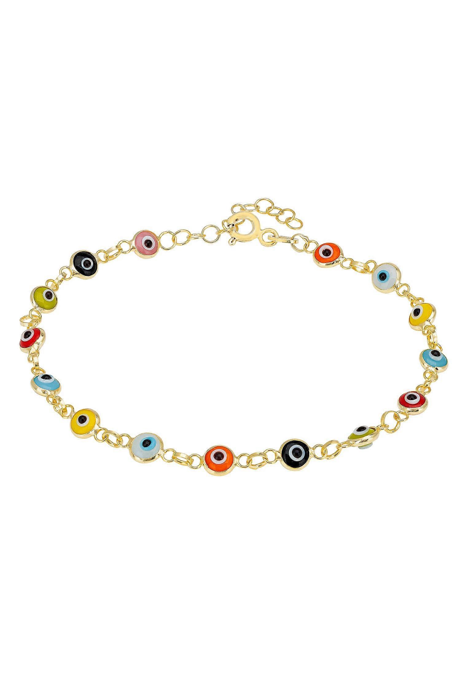 Evil Eye Multicoloured Enamel Bracelet Gold