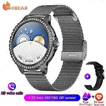 2023 New Fashion Adult Bluetooth Call Smart Watch 1.32" 360*360 HD Screen Sports Fitness Ladies Smartwatch Diamond Band