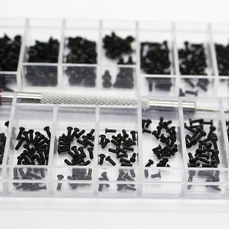 nice 500pcs mini screw set, small screw case 18 specifications round head countersunk screw