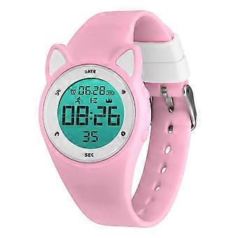 Digitale Horloge Kinderen Waterdichte Sporthorloges Fitness Tracker Met Stappenteller Roze