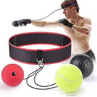 Boxing Reflex Ball, 3 Stufen Activpulse Reflexball mit verstellbarem Stirnband, Boxtrainer für Hand-Auge-Koordination, Kick Ball für Reaktionen