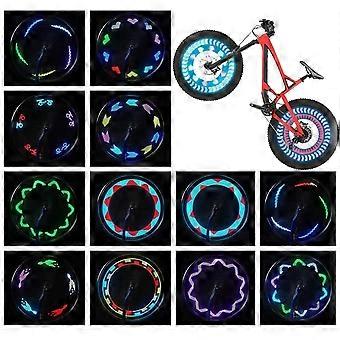 Bike Wheel Lights (2 Tire Pack) - Waterproof LED Bicycle Spoke Lights Safety Tire Lights - 30 Different Patterns Change - Bike Accessories - Black