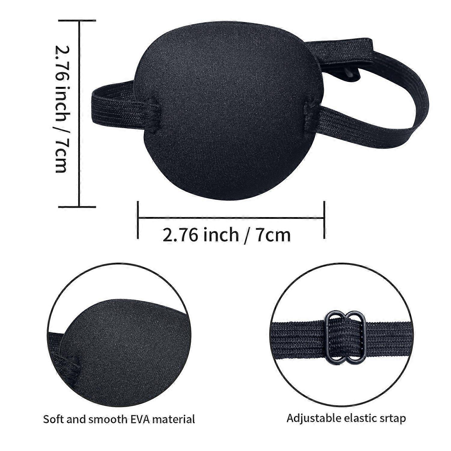 8 Pack Black Eye Patch Strabismus Adjustable Eye Patch Eye Mask with Buckle for