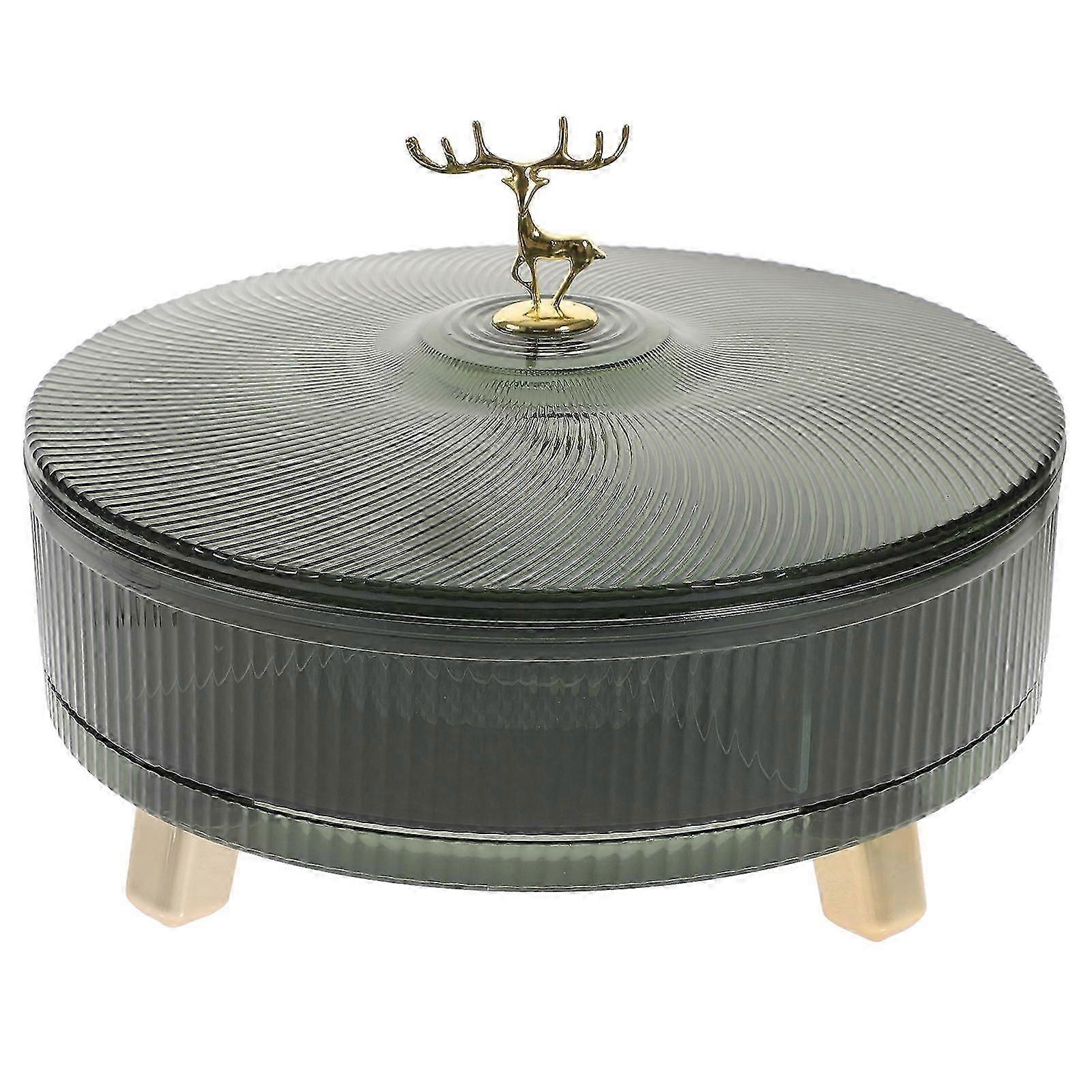 Green Dried Fruit Storage Box with Compartments for Kitchen Use