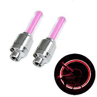Pink Wheel Lights for Bike Decoration 2Pcs Tire Light