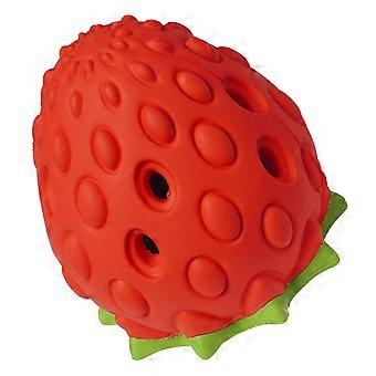 Jouet à mâcher pour animaux de compagnie, balle de dentition en forme de fraise pour chiens, résistante et durable