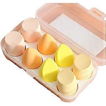 Baumwollblender, 8er-Pack superweicher, mehrfarbiger Abdeckschwamm, puder- und latexfrei, lässt sich einwandfrei verblenden, geeignet für flüssige Grundierung mit Aufbewahrungsbo