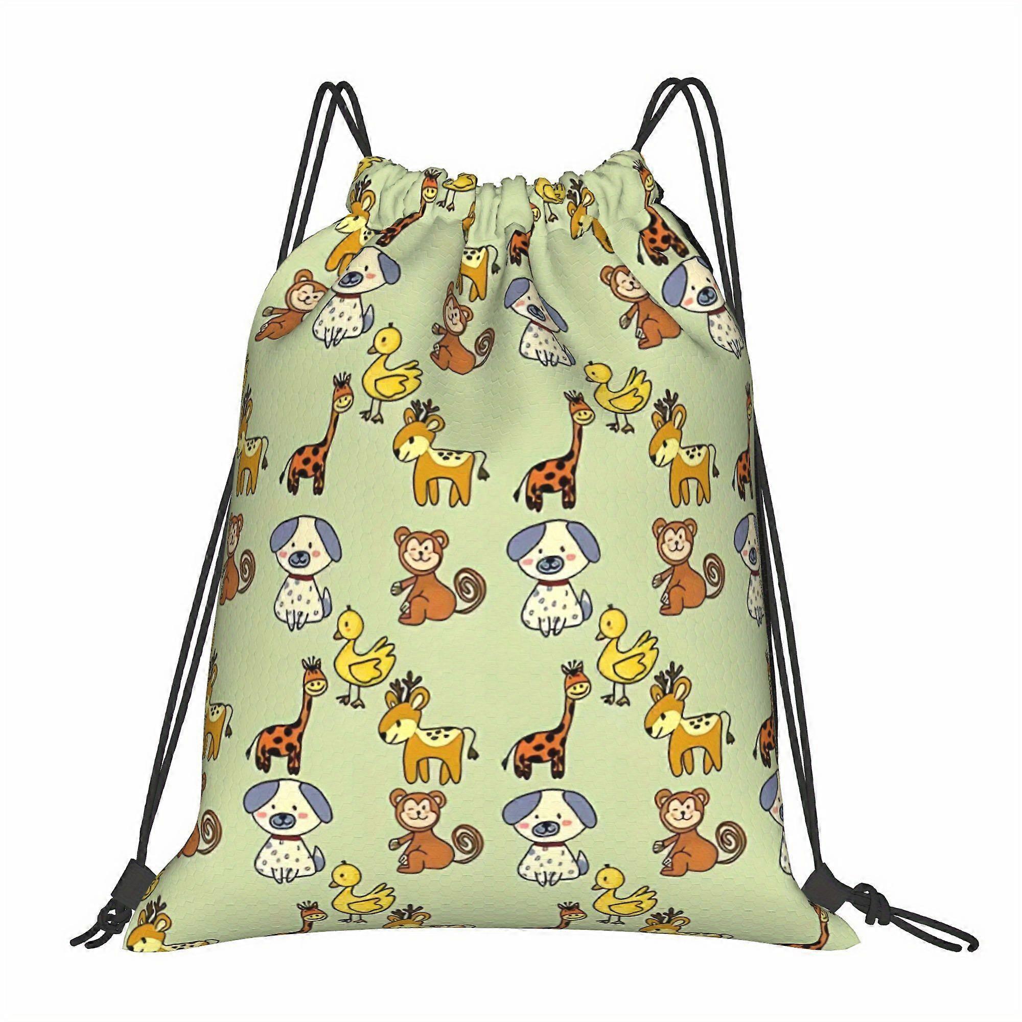 Cute Animals Pattern Drawstring Bags-Cqazw