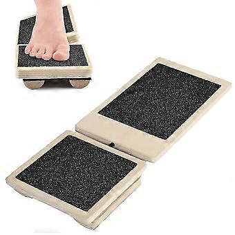 Natural Wood Single Legged Balance Board, Ankle Strengthening Foot Trainer for Injury Prevention, Portable for Home Gym Training