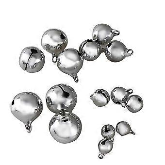 Pet Bells Mini Ringent Slotted Bells for Dog Collar Decoration 100Pcs Silver