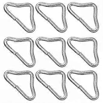 Set di 20 fibbie ad anello triangolari in acciaio resistente per rete da trampolino, zincate, dimensioni 1,77 x 1,02 x 0,18 pollici.