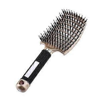 Vented Wild Boar Bristle Curved Detangling Hairbrush
