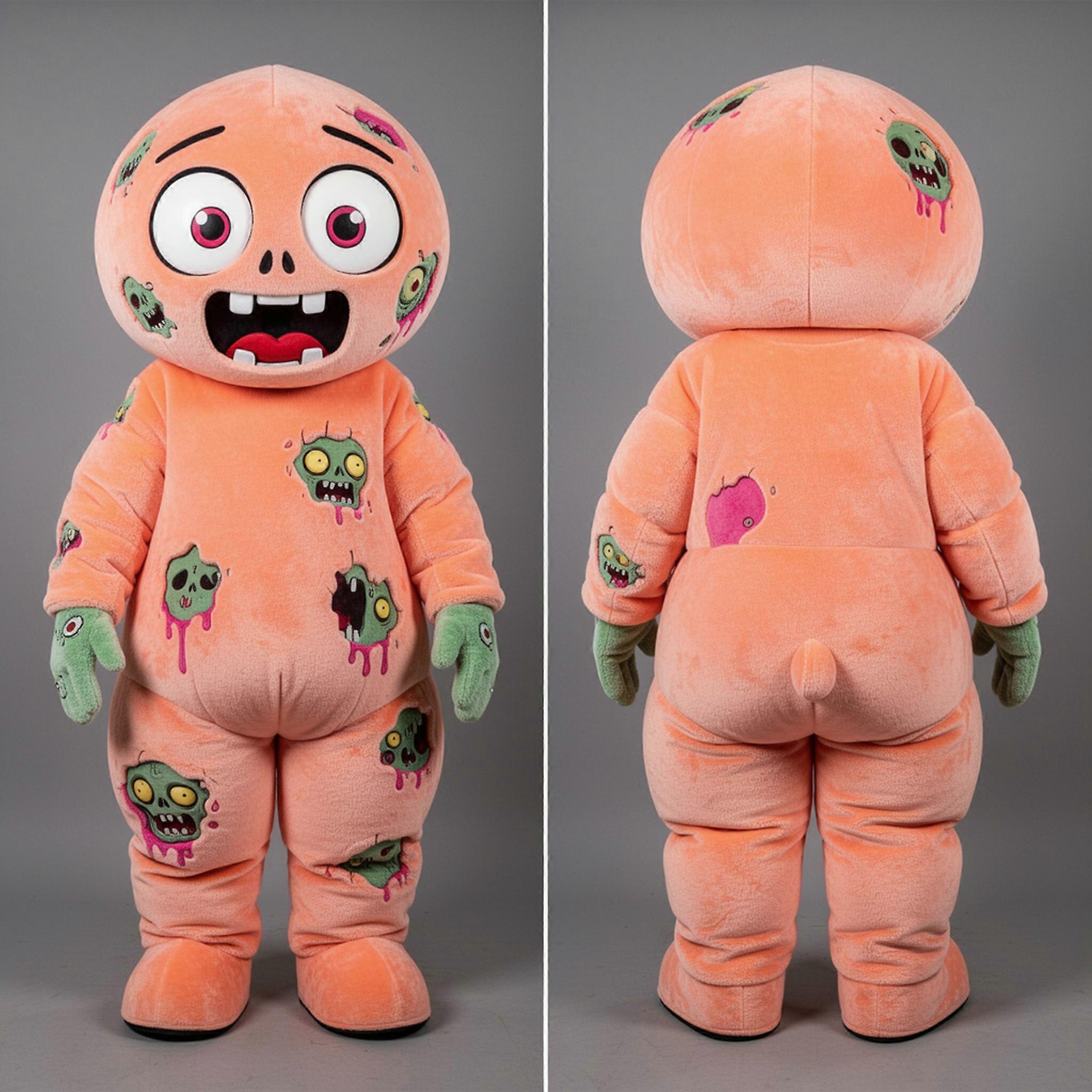 MASTICOT Peach Rounded Zombie Mascot
