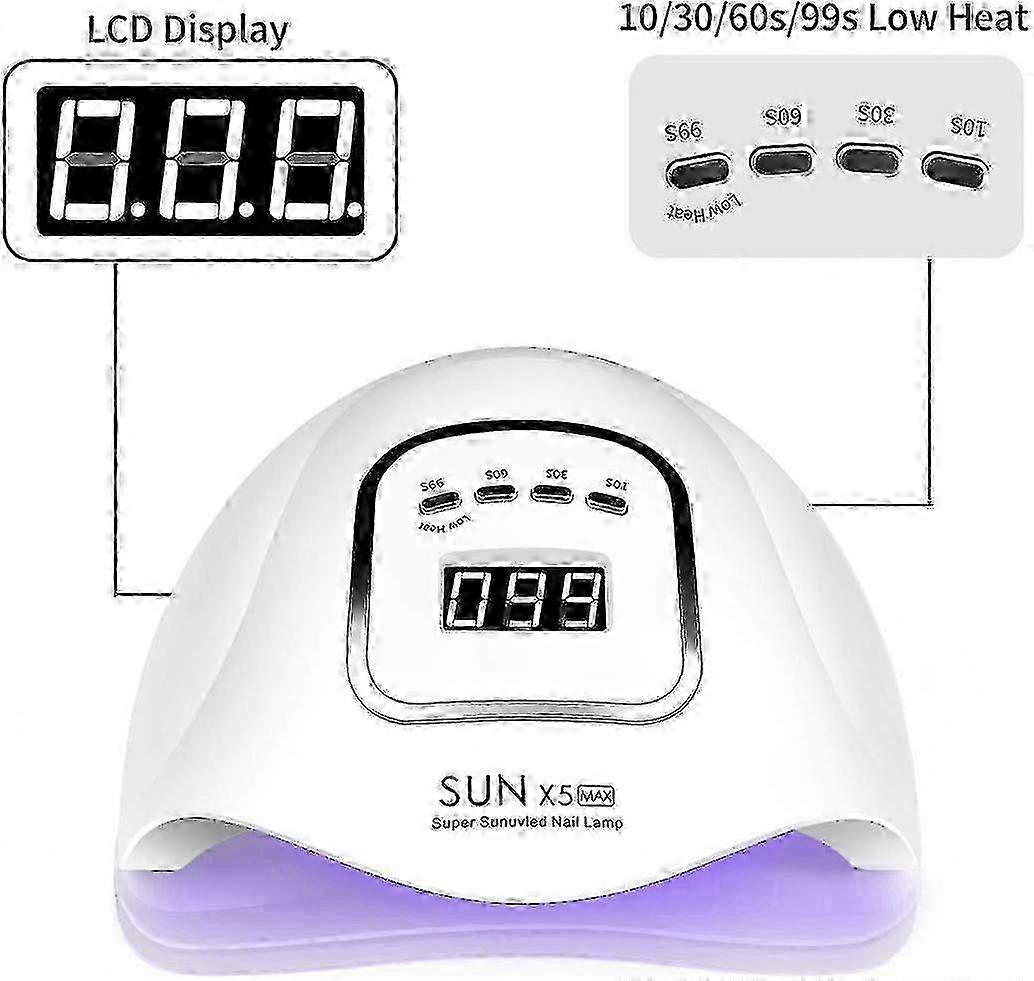 150W Professional UV LED Nail Lamp, 4 Timer Settings with Automatic Sensor compatible with Gel Polish Drying.