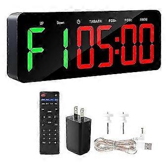Gym Timer Clock compatible with Tabata/FBG/EMOM - Large Workout Clock compatible with Home Gym with Remote Control, Count Down & Up US Plug-JXLGV