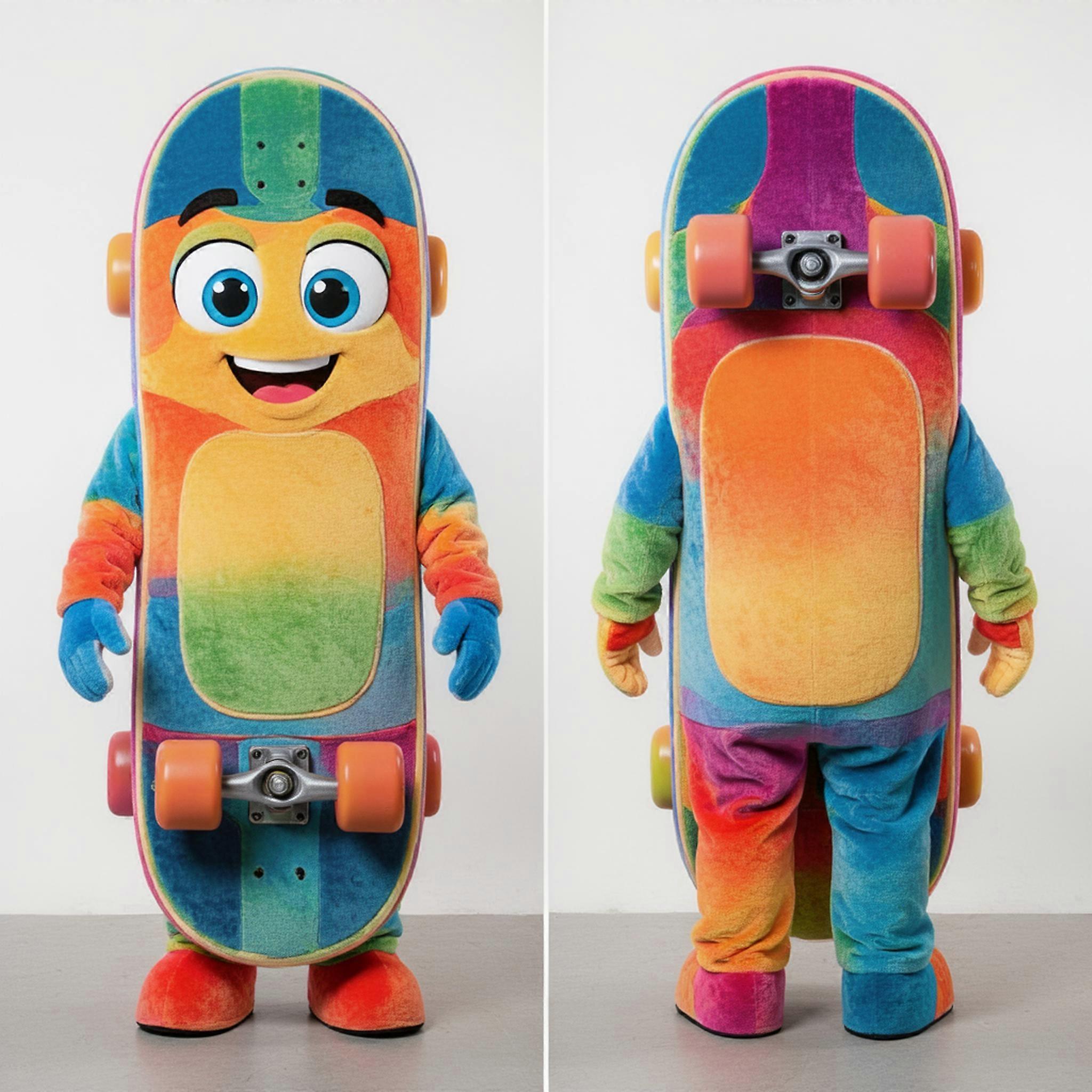 MASTICOT Electric Blue Rolling Skateboard Mascot
