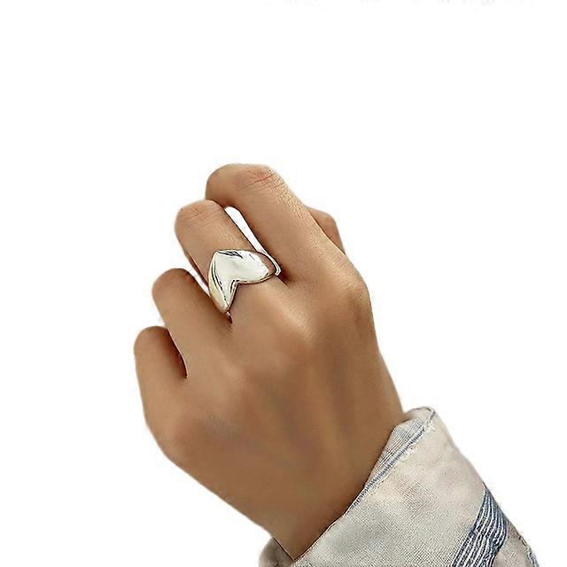 925 Sterling Silver Heart Adjustable Ring