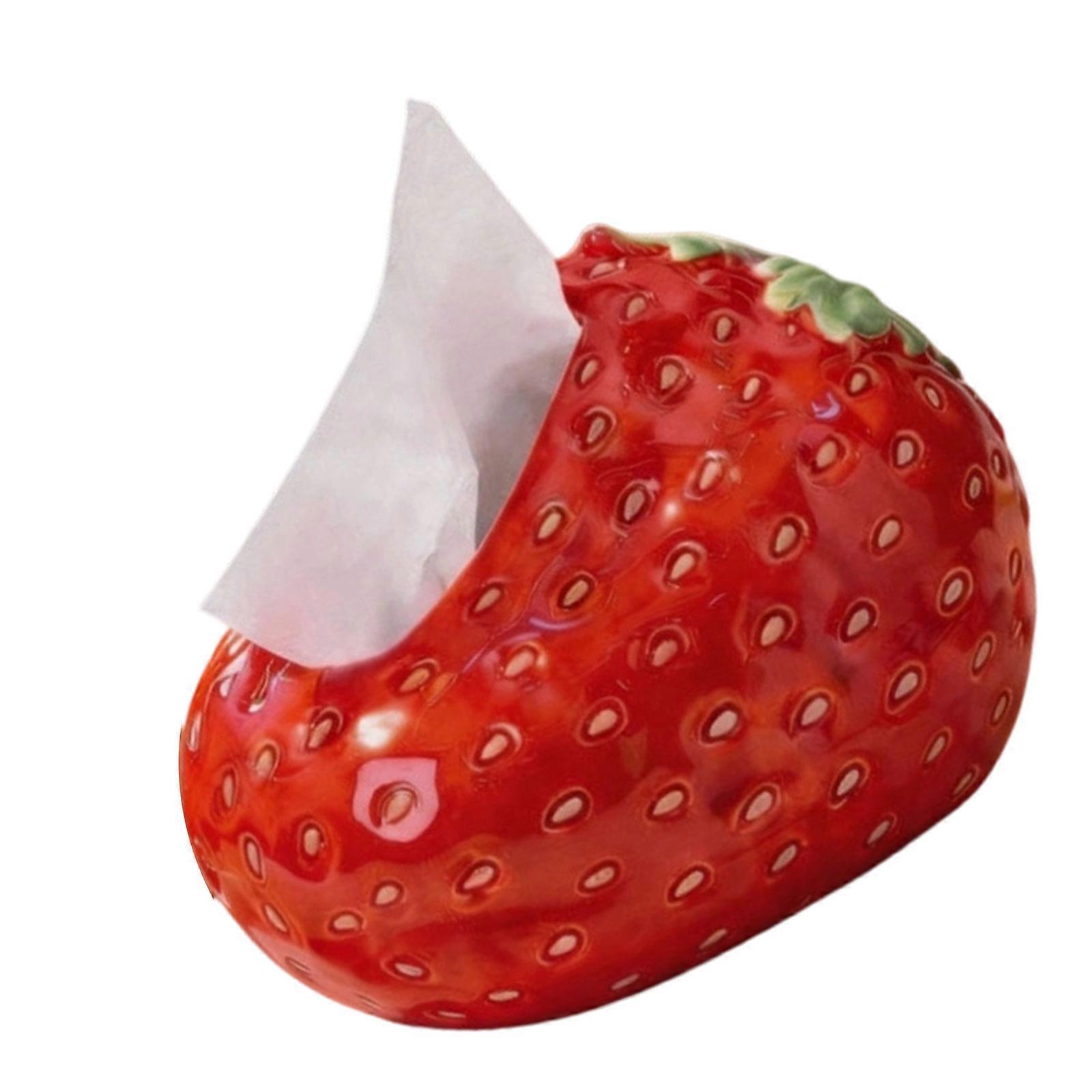 Household Tabletop Tissue Storage Box with Smooth Molded Body, Fruit-Shape Display, and Accessible Upper Opening for Use Multicolor