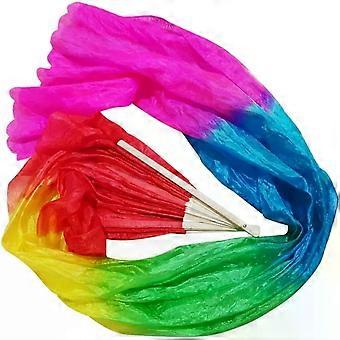 Silk Dance Fan Veil Gradient Color Design Lightweight Prop for and Parties for Women