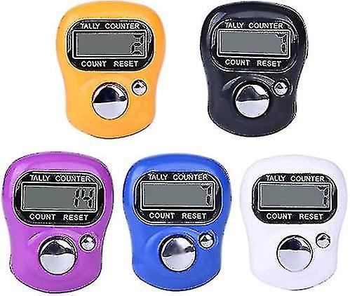Mini Digital Finger Counter Clicker Counter Electronic Hand Tally Counting Ring 5 Pcs Random Color Useful And Fashion