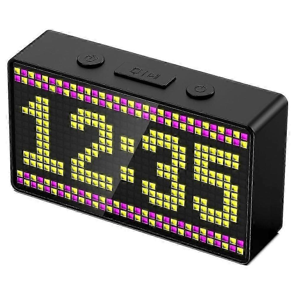 Smart Pixel Clock,LED Display Alarm Clock,Application Control,Custom Text and Emoticon Materials,for Room,Countdown-SNNGV