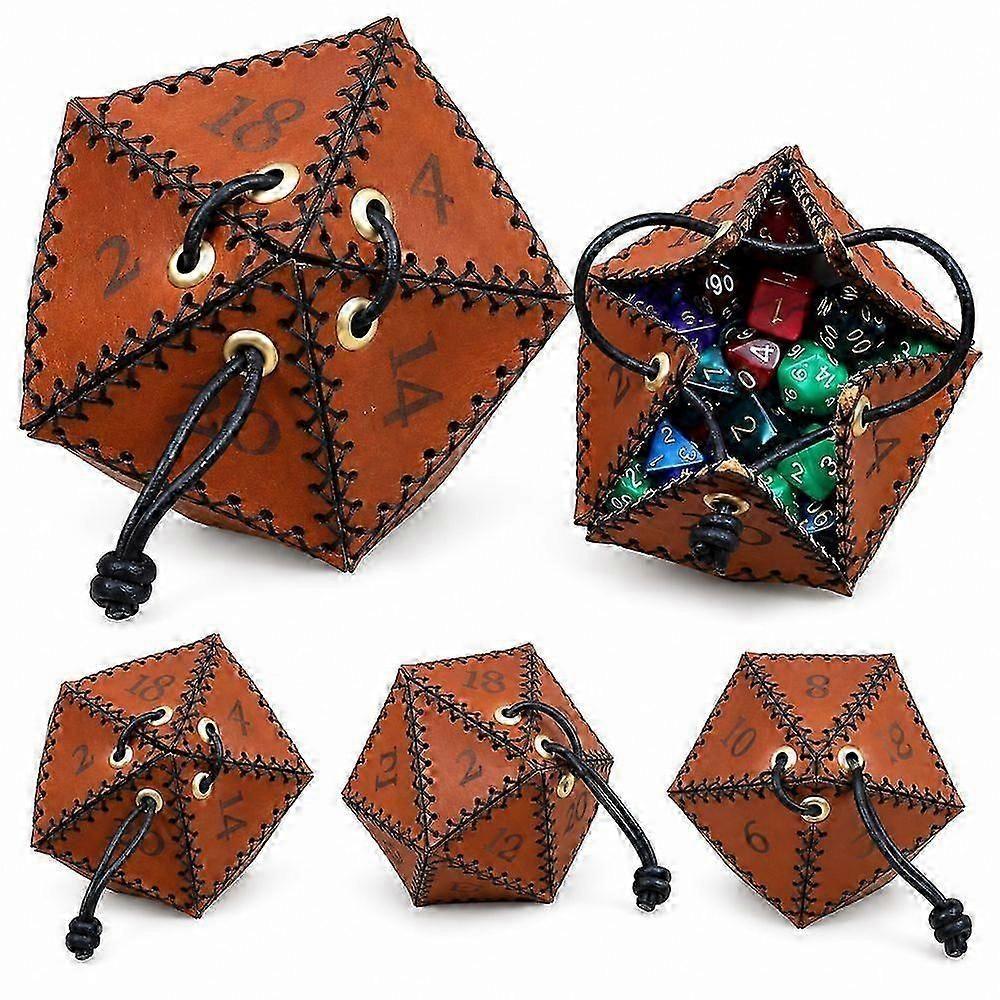 Drawstring Dice Storage Bag Polyhedral Dice Pouch with Contrast Stitching Numbered Panels core