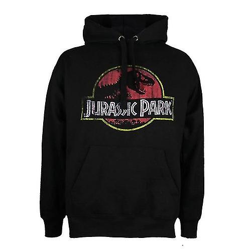 Jurassic Park Mens Distressed Logo Hoodie