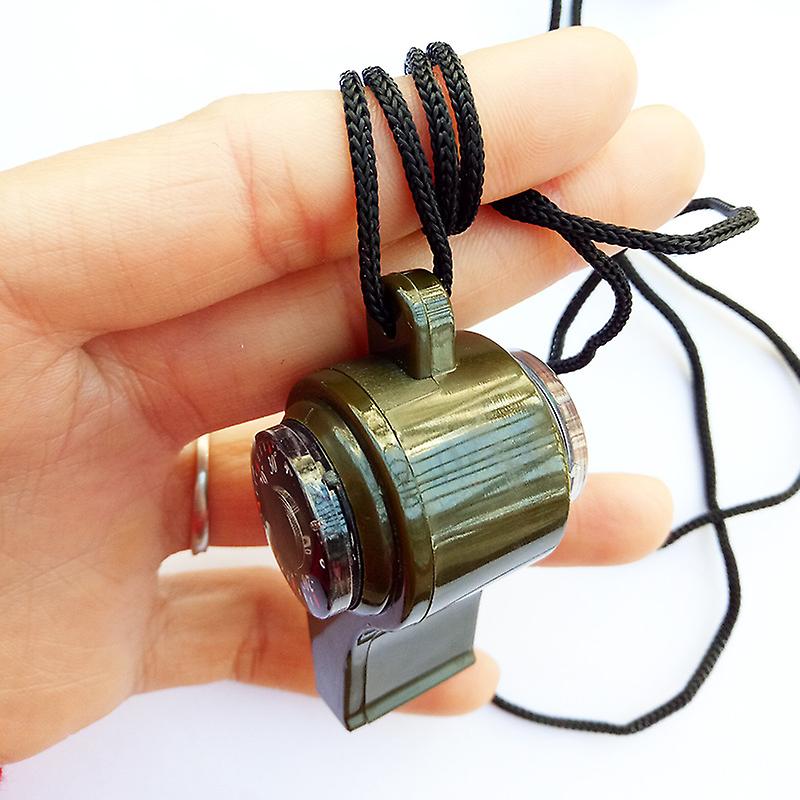 2pcs Three In One Compass/life-saving Whistle/thermometer/outdoor Multi-functional Whistle With Lanyard