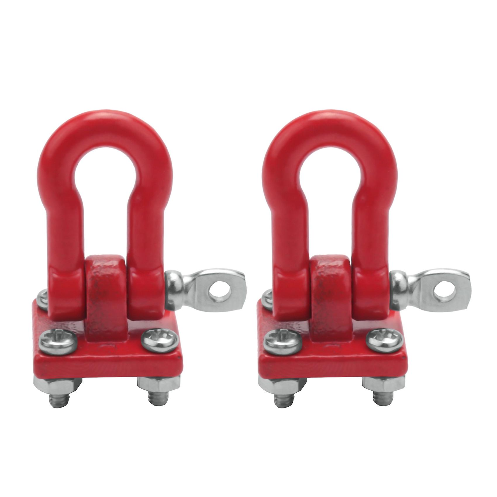 Metal Trailer Tow Hooks Buckle, Shackles Accessory for 1/10 Scale RC Crawler D90 SCX10 Car,Red