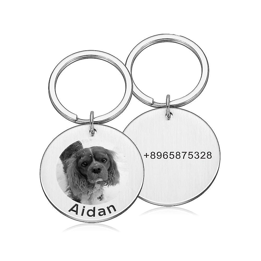 Com Diy Dog Photo Keychain Dog Tag Com Pets Id Tags With Photo Dog Collar Tag Dogs Accessories