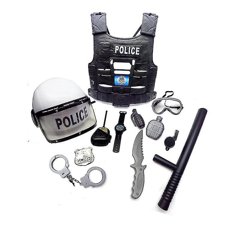 12セットの警察のおもちゃ子供のシミュレーション警察のおもちゃロールプレイングおもちゃ楽しい教育玩具@bugu