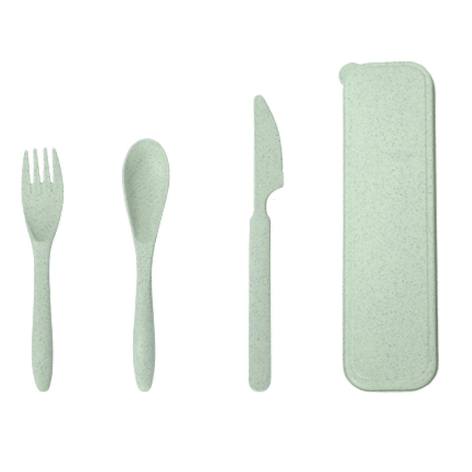 3pcs Plastic Flatware Kit Reusable Cutlery Utensils Compatible With Picnic Hiking Camping