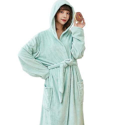 Solid Color Extended Coral Couple Nightgown Home Service