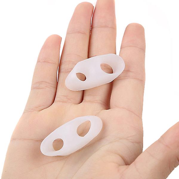 1 Pair Silicone Gel Little Toe Thumb Straightener Separator Double Loop Corrector Toe Separator