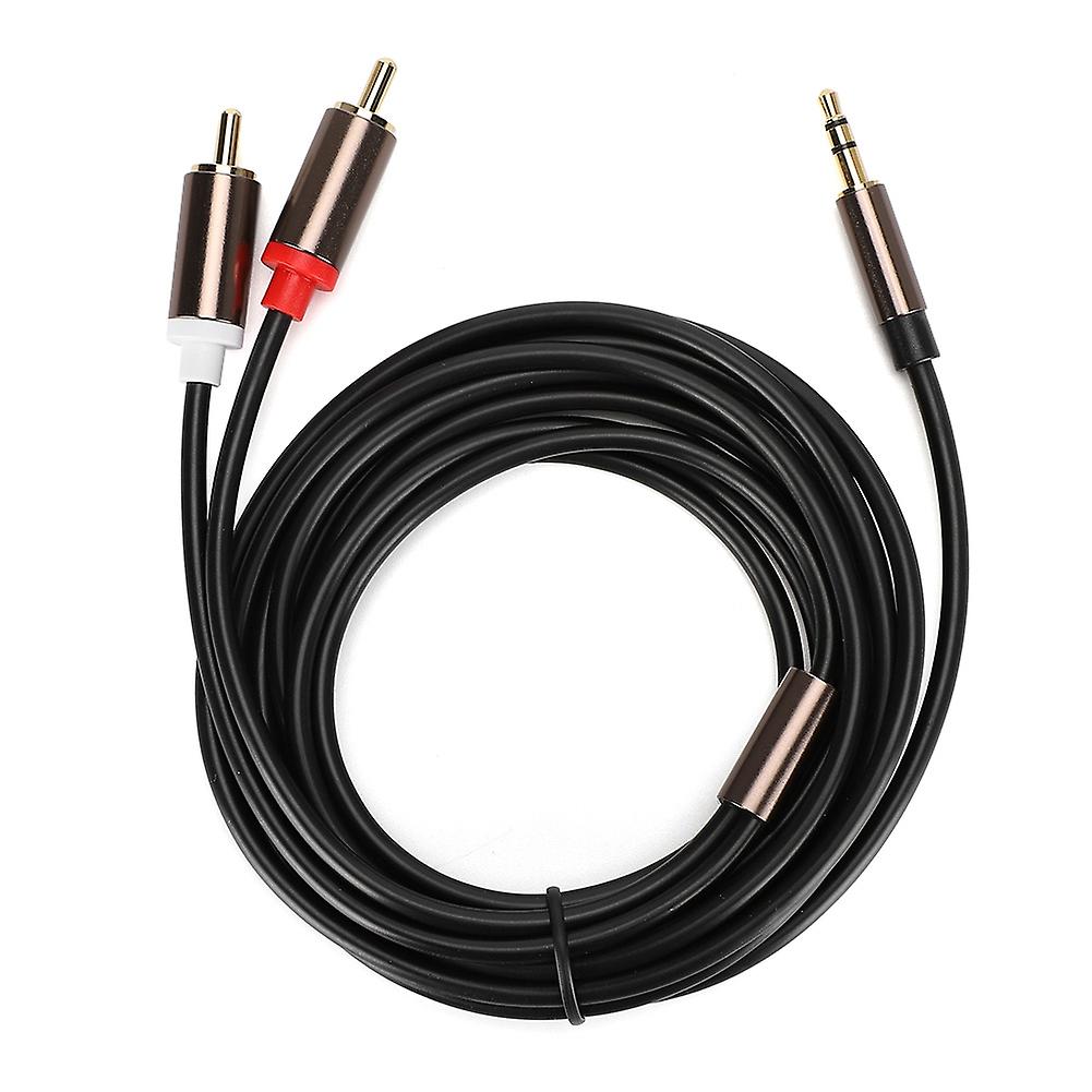Audio Line Speaker Cord Computer Subwoofer Cable Phone Accessory 2-in-1 3.5mm Male to 2RCA